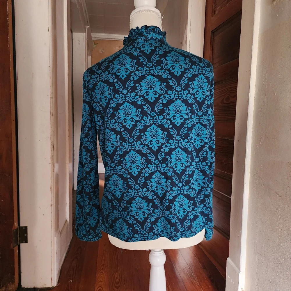 Lands' End Patterned Ruffled Blouse - Picture 2 of 8